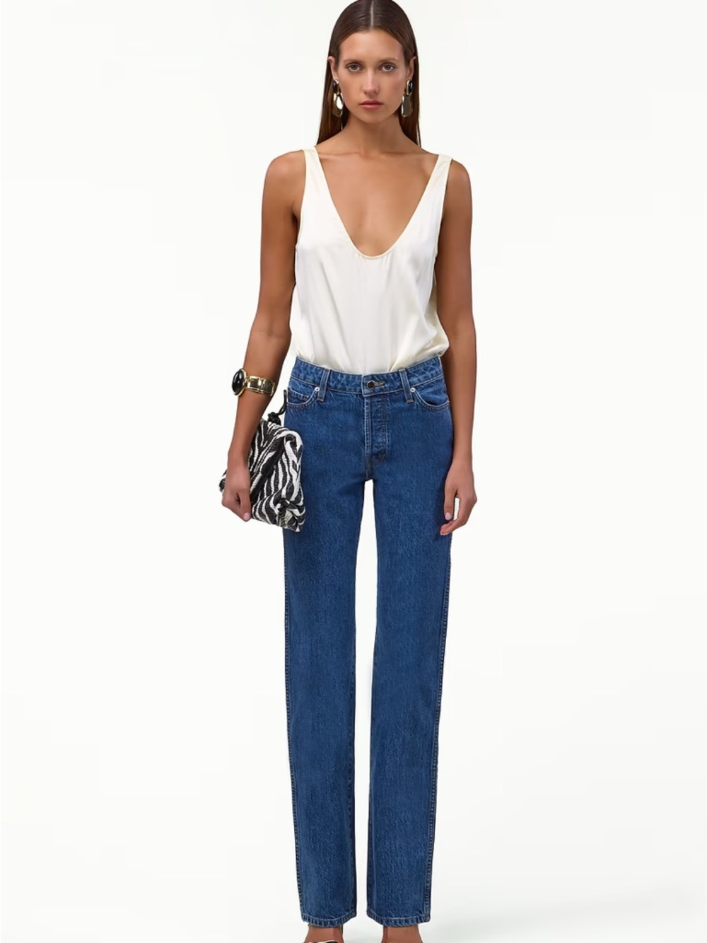 Classic Straight Leg Women's Jeans in Deep Blue